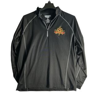 The Boathouse 1/4 Zip Pullover Mens Size XL Black Nautical Logo